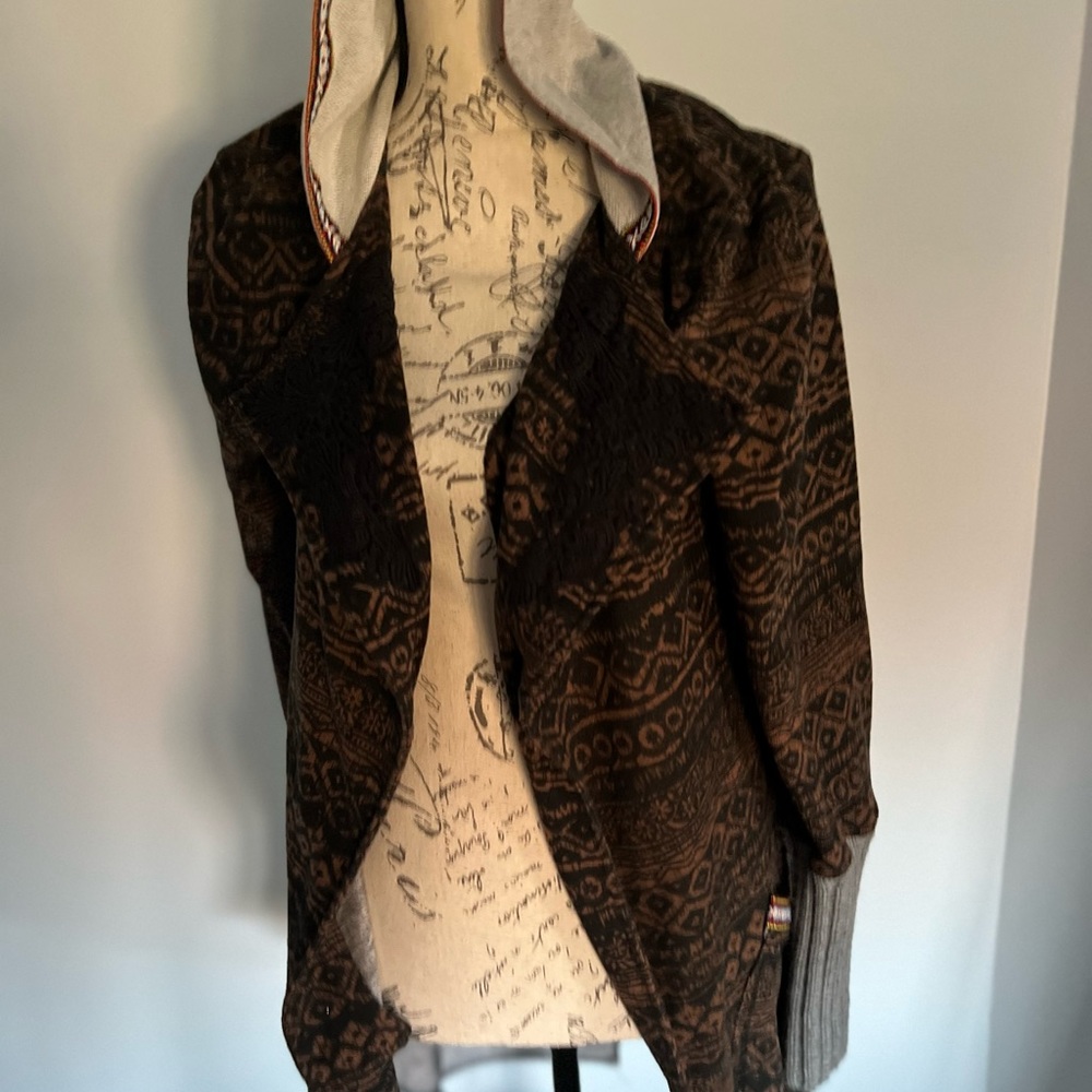 Open front detailed BOHO sweater